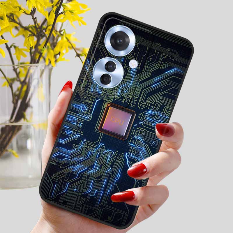 Phone Cover for OPPO Reno11 F 5G Case Black Silicone TPU Fashion Marble Print Shells for Oppo Reno 11F Protective Capa Soft Bags