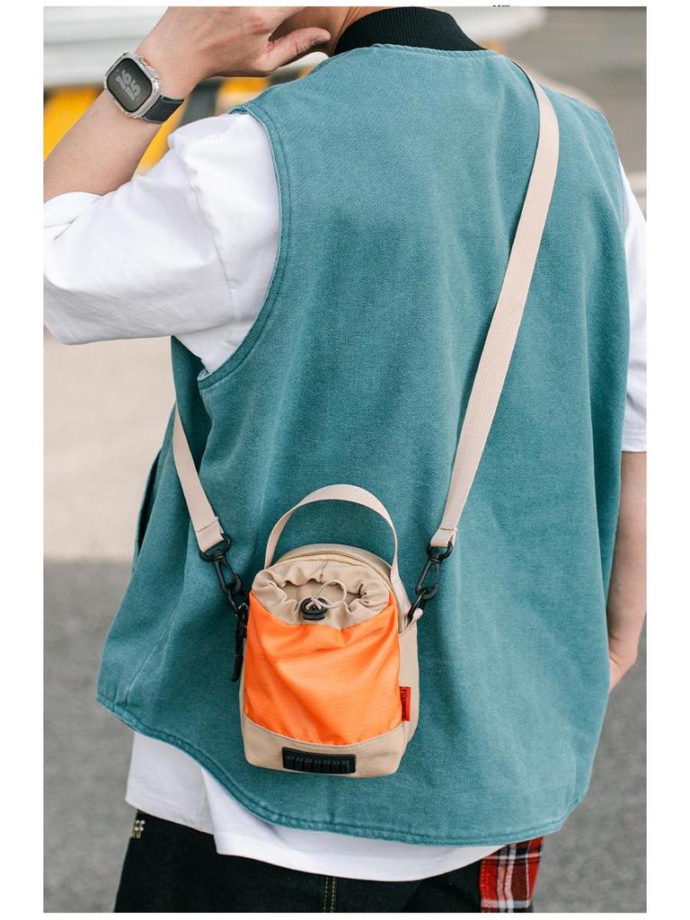 Multifunctional Drawstring Shoulder Bag for Mobile, Bottle & Sports - Large Capacity Crossbody Bag for Outdoor Cycling & Travel