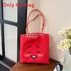 Canvas Bag For Women With Cartoon Embroidery Small Handheld Purse For Daily Use