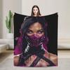 Mortal Kombat Smoke MK Blankets Fleece Warm Throw Blankets for Bedroom Sofa Bedspread
