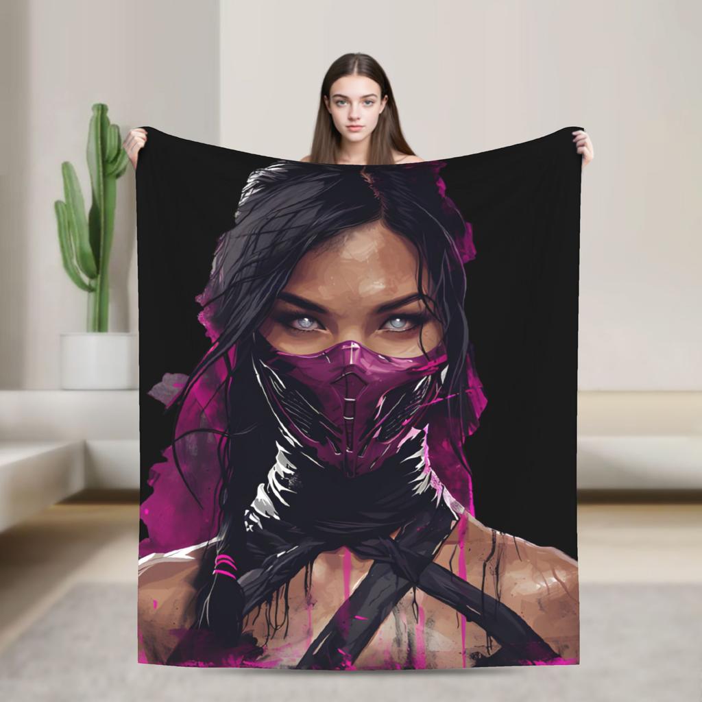 Mortal Kombat Smoke MK Blankets Fleece Warm Throw Blankets for Bedroom Sofa Bedspread