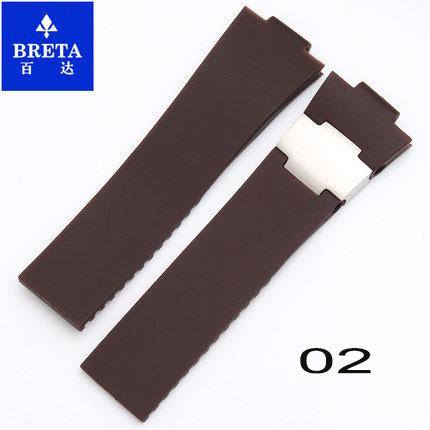 

BRETA 25*12мм Водонепроникний Силіконовий Гумовий ремінець Чорний Коричневий Синій Ремінець для годинника для Ulysse Nardin Marine Diver 12mm