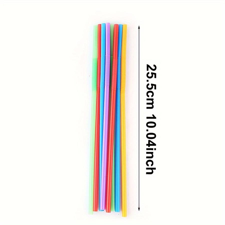 200pcs Colorful Bendy Straws Extra Long 33cm Disposable Plastic Drinking Straws for Parties, Birthday, Wedding, Drinks Decor JXB