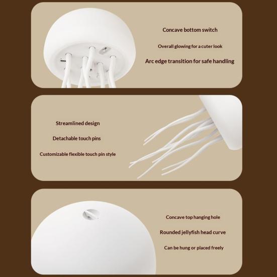 Floating Jellyfish Lamp Voice And Sound Activated Night Light USB Rechargeable Color Changing Ocean Mood Light