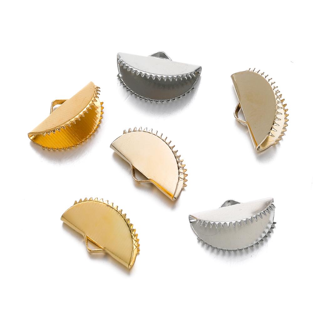 

30Pcs/Lot 13/15/20mm Alloy Ribbon Leather Cove Clasps Crimps Beads Cord End Caps Clip Fastener Connectors for DIY Jewelry Making 13mm x 9.5mm