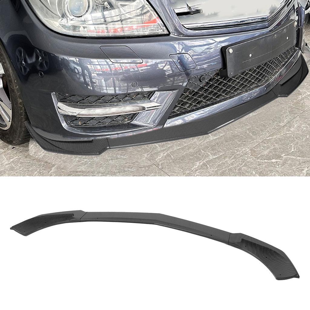 3PCS Front Bumper Lip Spoiler Scratch Resistant Bumper Lip Chin Splitter Kit Replacement for C‑Class W204 04 2011‑2014