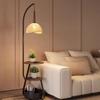 French Mid-Century Floor Lamp with Side Storage and Integrated Table Lamp for Living Room or Bedroom