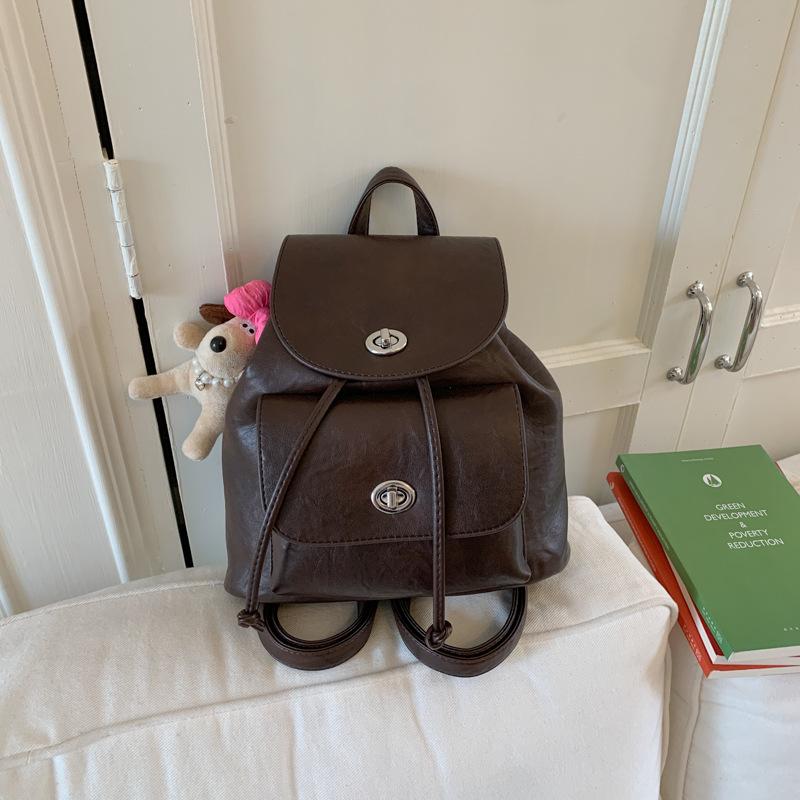 Retro Backpack Women's Fashion Leisure Niche Student Class Bag High Value Bucket Bag Travel Small Backpack