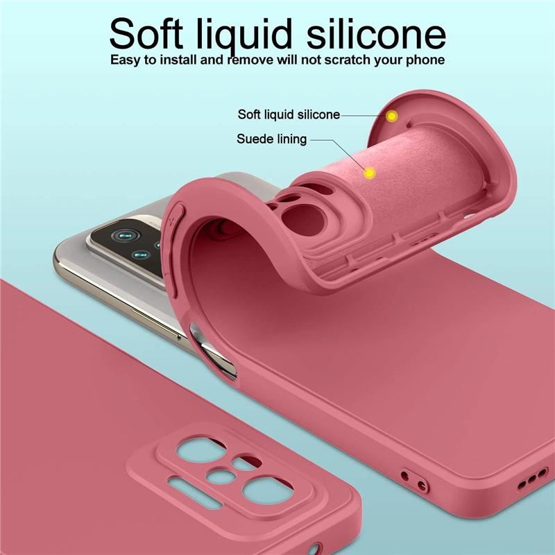 Original Liquid Silicone Phone Case For Xiaomi Redmi Note 12 11 10 Pro 11S 10S A1 10C 10A Poco X4 X3 NFC M5 M4 M3 Pro 4G 5G Shockproof Square Cover