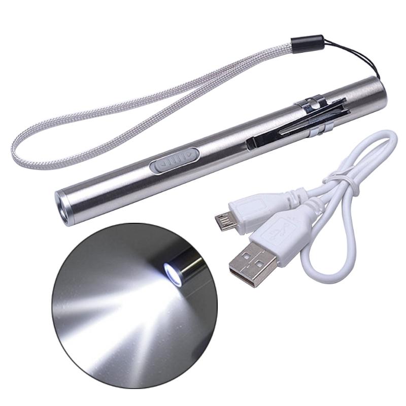 Pen Light Flashlight with USB Cable Rechargeable Small Bright Penlight Mini LED Pen Flashlight Pocket Flashlight Outdoor