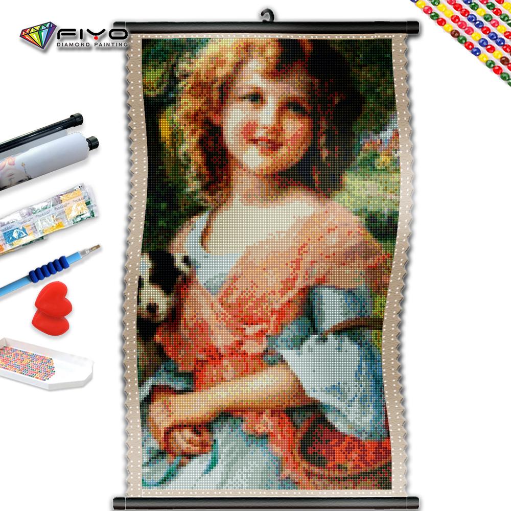 

5D DIY Рамка Алмазная картина Застенчивая девушка Полный квадратный дрель Вышивка Пейзаж Мозаика Мультфильм Портрет Рукоделие Украшение дома