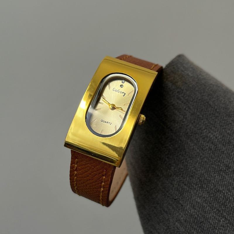 Luxus Damenmarke Damenuhr Mode Rechteckiges Zifferblatt Quarzuhren Einfaches Lederarmband Armbanduhren Geschenk Dropshipping