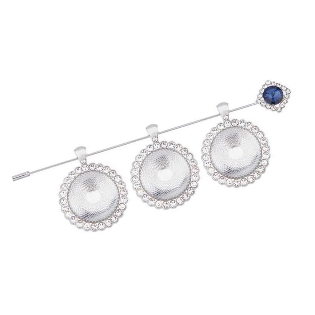 Memorial Photo Locket Charm for Wedding Bouquet Alloy Rhinestones Jewelry Accessory With Round Glass Cabochon