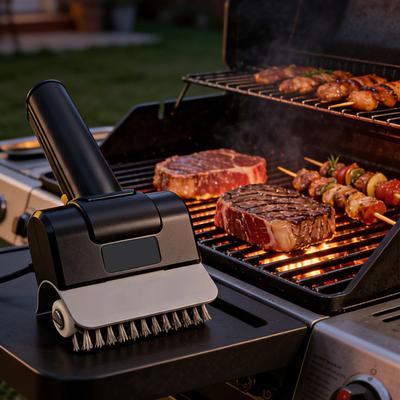 Cepillo para Parrilla Eléctrica Cabezal de Cepillo de Acero Inoxidable Limpiador Eléctrico Inalámbrico para Parrilla Recargable Limpieza Profunda Herramientas para Barbacoa