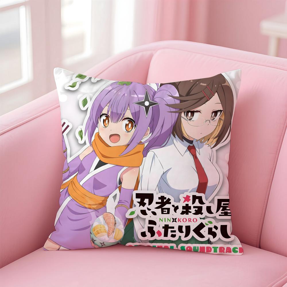 Ninja To Koroshiya No FutariGurashi Cushion Cover Comfortable Reversible Pillow Cover Ideal For Car Sofa Bedroom & Beyond