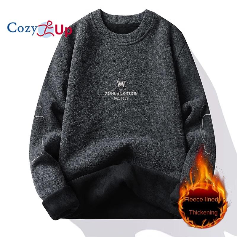 

Мужской плюшевый и утолщенный вязаный пуловер Cozy Up, теплый свитер для улицы 2XL темно-серого