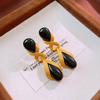Silver Needle Zircon Earrings Retro Light Luxury Court Style Stud Earrings Niche High-end Earrings