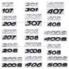 3D Car Sticker Rear Trunk Badge For Peugeot 206 207 301 307 308 408 508 2008 YTWY3 3008 4008 5008 Letters Replace Emblem Accessories