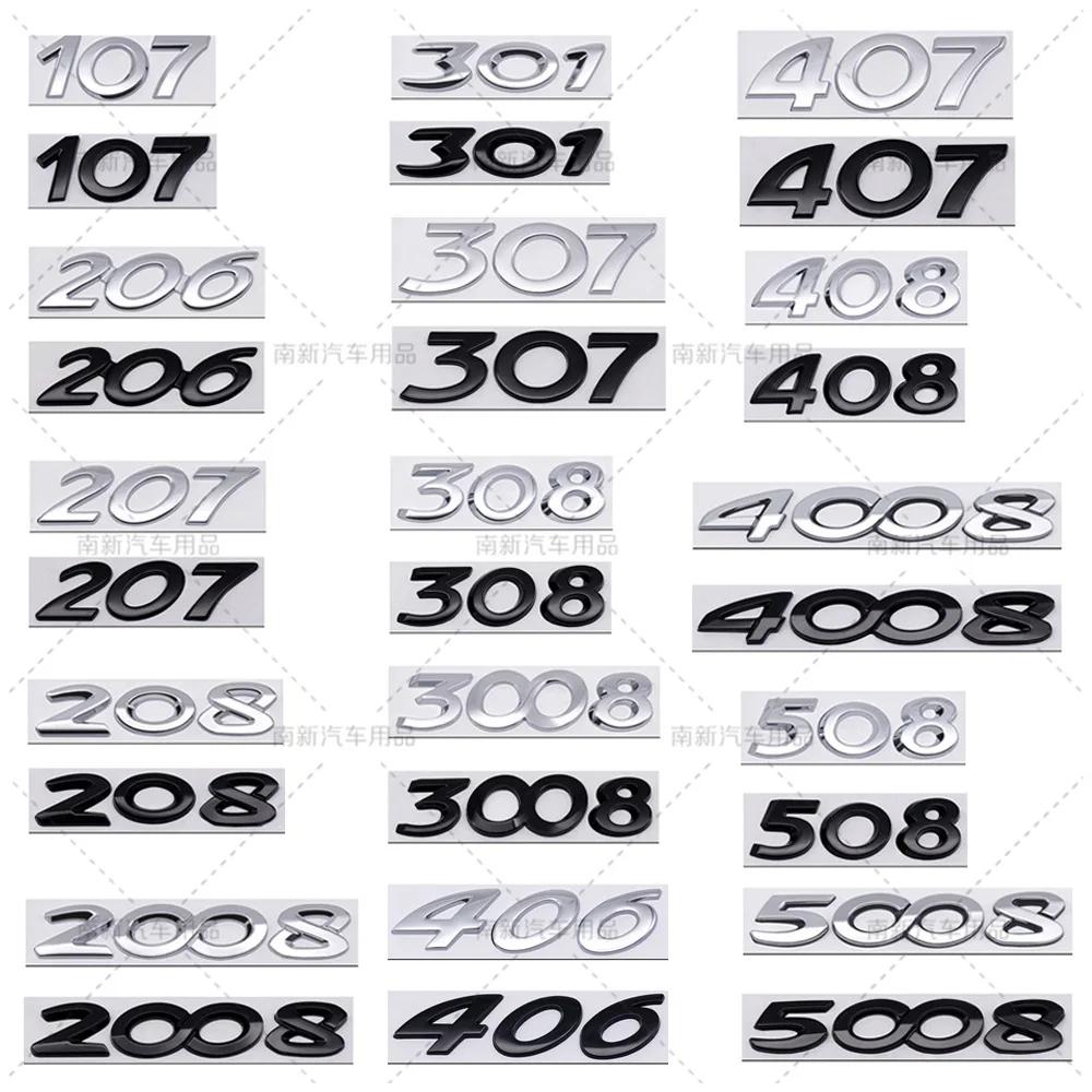 3D Car Sticker Rear Trunk Badge For Peugeot 206 207 301 307 308 408 508 2008 YTWY3 3008 4008 5008 Letters Replace Emblem Accessories