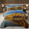 Camel Bedspread Set Twin Full Queen King Size, Wild Farm Animal Coverlet Set, Kawaii Desert Animal Bedding Set for Teens Adults