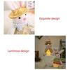 Easter Rabbit Doll Toy Luminous Handmade Lovely Plush Ornament Couple Gift for Table Decoration and Kids Comforting  Brown