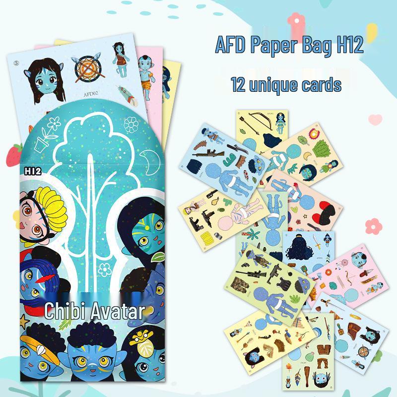 Avatar Cartoon Laser Stickers: Kids DIY Dress-Up Animation for Early Education 10x15 cm