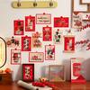 Chinese New Year Blessing Wall Sticker - Festive Decorative Card for Living Room