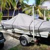 190T Yacht Outdoor Protection Waterproof Boat Cover Oxford Fabric Anti-smashing Tear Proof Silver Reflective Boat Cover 11-22FT