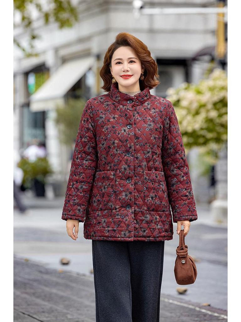 Maternity Winter Velvet Cotton Jacket for Middle-Aged and Elderly Women - Warm, Stylish, and Loose Fit
