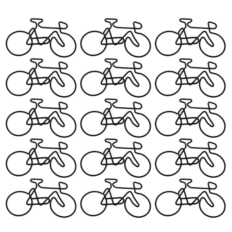 15 Peças Clipe de Papel Formato Bicicleta 55x35mm Pequeno Metal Grampo Organizador de Arquivos Clipe Marcador de Página para Livro para Escritório Escola