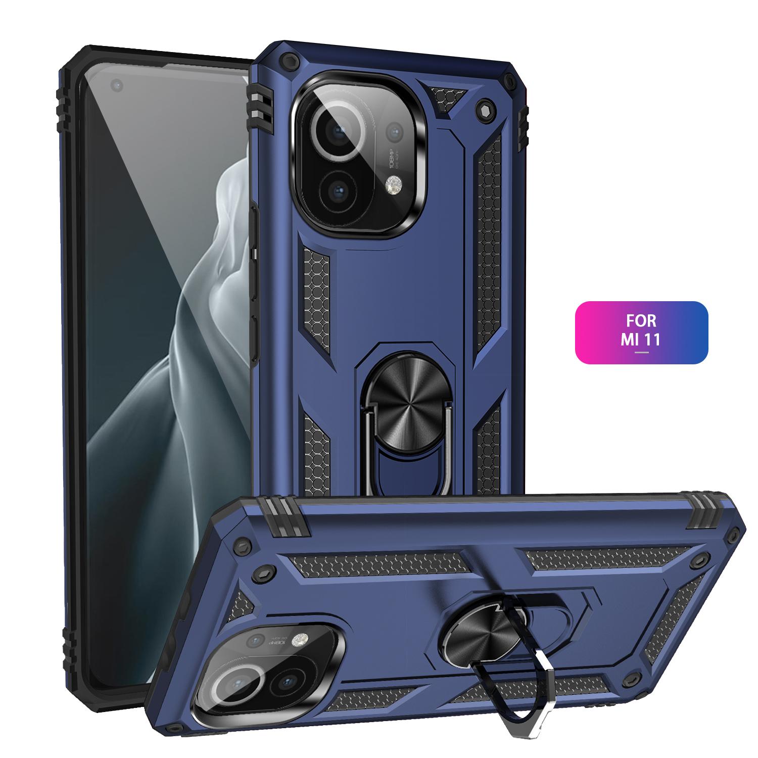 

Чехол для Xiaomi Mi 11, чехол для Xiaomi Mi11, бронированный прочный военный противоударный магнитный автомобильный держатель, чехол с кольцом for Xiaomi Mi 11