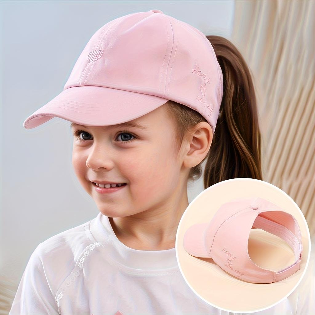 Baby Girls Adjustable Baseball Caps Pink Black White Children Low Profile Sun Hat Kids Boy Running Headwear Clothing Accessories