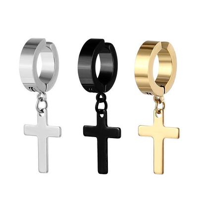 European Titanium Steel Men's Punk Earrings - Trendy, Fashionable Ear Buckle or Clip.