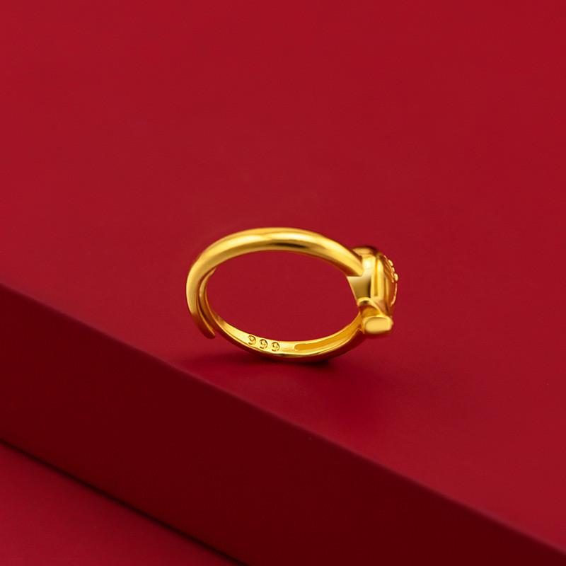 Doraemon Delightful Cat Cartoon Ring In Gleaming Gold Plated Brass For Kids Adults And