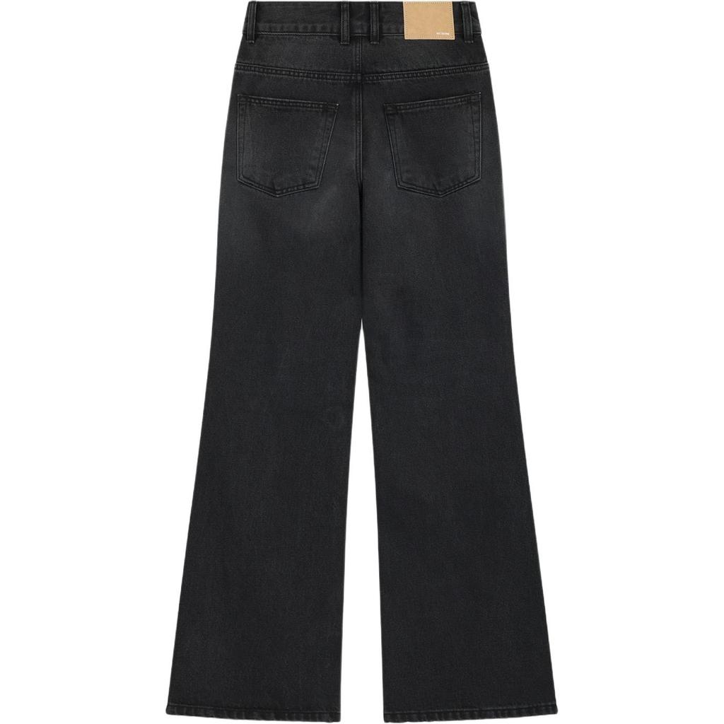 WE11DONE Distressed Mid-Rise Pocket Zipper Jeans Women bottoms Black WD-DP2-24-346-W-BK