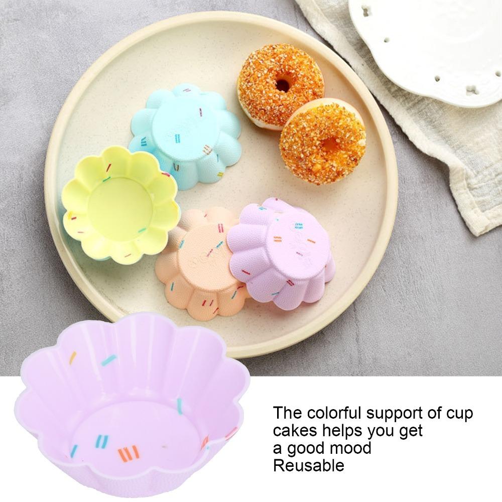 20pcs Silicone Chocolate Dessert Mold Heat Resistant French Pastry Baking Mold Home Baking Flower