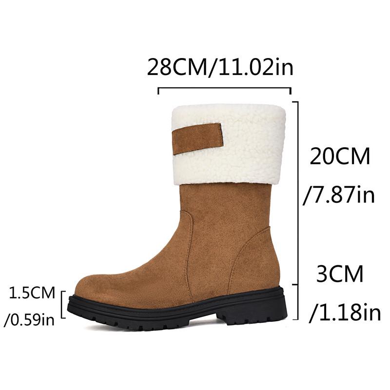 Women's Snow Boots, Comfortable and Warm In Autumn and Winter, Thick Heel Low Heel Large Size Plush Short Boots