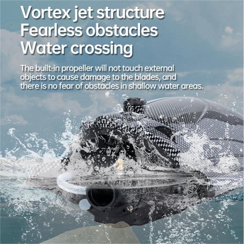 Carbon Fiber Pattern Speedboat 2.4G Full Proportion Remote Control with Light Capsized Ship Reset Electric High-speed Water-cooled Turbo Jet Ship