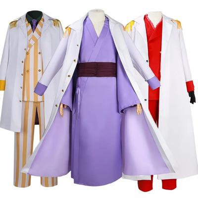 Anime Borsalino Cosplay kostým Admirál Kizaru plášť a uniforma Halloween námořnictvo obecné kostýmy pro představení