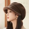 Plush Warm Plush Beret Women's New Autumn and Winter Octagonal Hat Thickened Fashion Pile Hat Bucket Hat