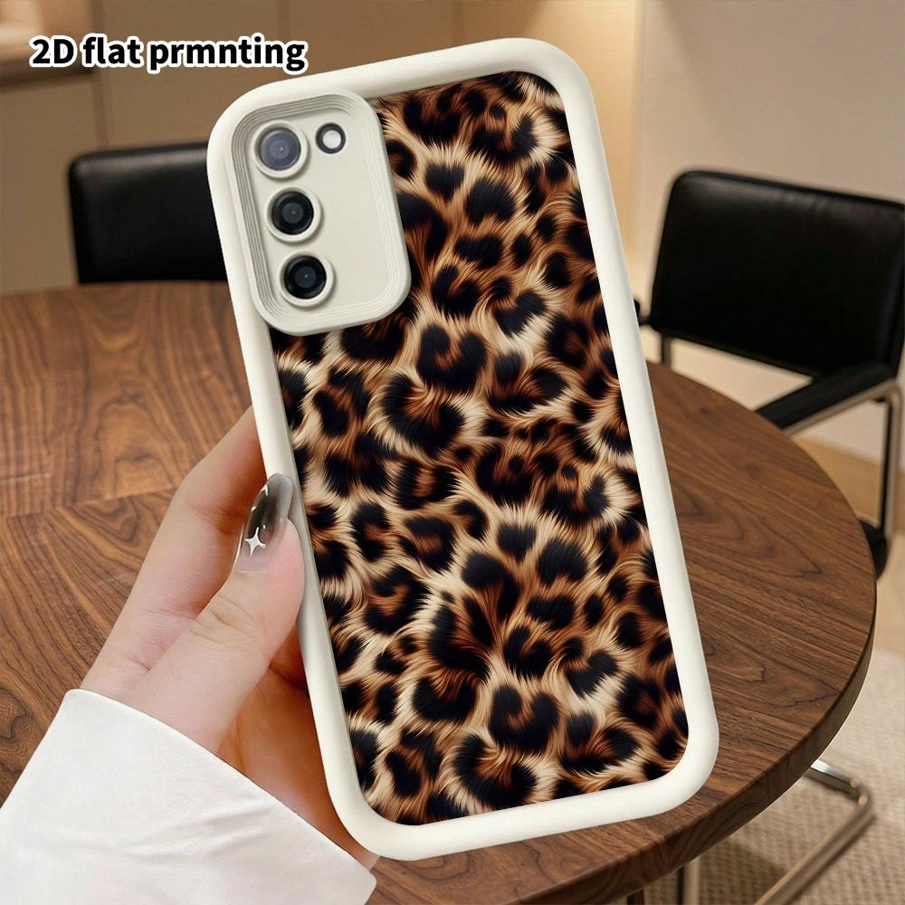 Phone Case: 2D flat, suitable for Samsung Galaxy A34 A35 M05 M06 S20 S22 S21 FE Plus 5G protective case, long-haired leopard print, perfect Christmas