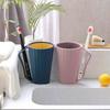 1Pc Durable Reusable Two Color Plastic Cups with Handles,Creative Toothbrush Holder, Wash Cup,Couple's Mouthwash Cup