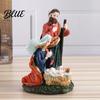 Christian Home Religious Gifts Holy Family Manger Resin Ornament, Hand Painted Tabletop Figurine, Nativity Decor Christmas Scene for Office