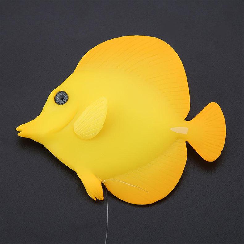 Luminous Artificial Aquarium Fish Decoration, Silicone Seven-Color Angelfish & Blue Tang.