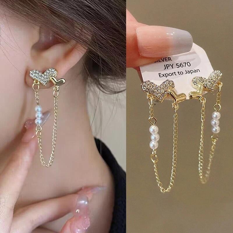 

Новые модные серьги-капли с цирконием нестандартной формы для женщин, ретро серьги с кисточками и жемчугом со стразами, модные вечерние ювелирные изделия Brincos