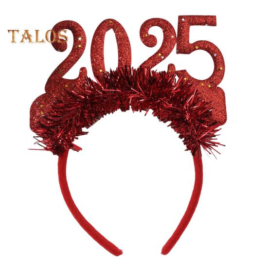 

2025 Повязка на голову Блестящий блеск Новогодние праздники Музыкальные фестивали Легкий обруч для волос Аксессуар для волос красный