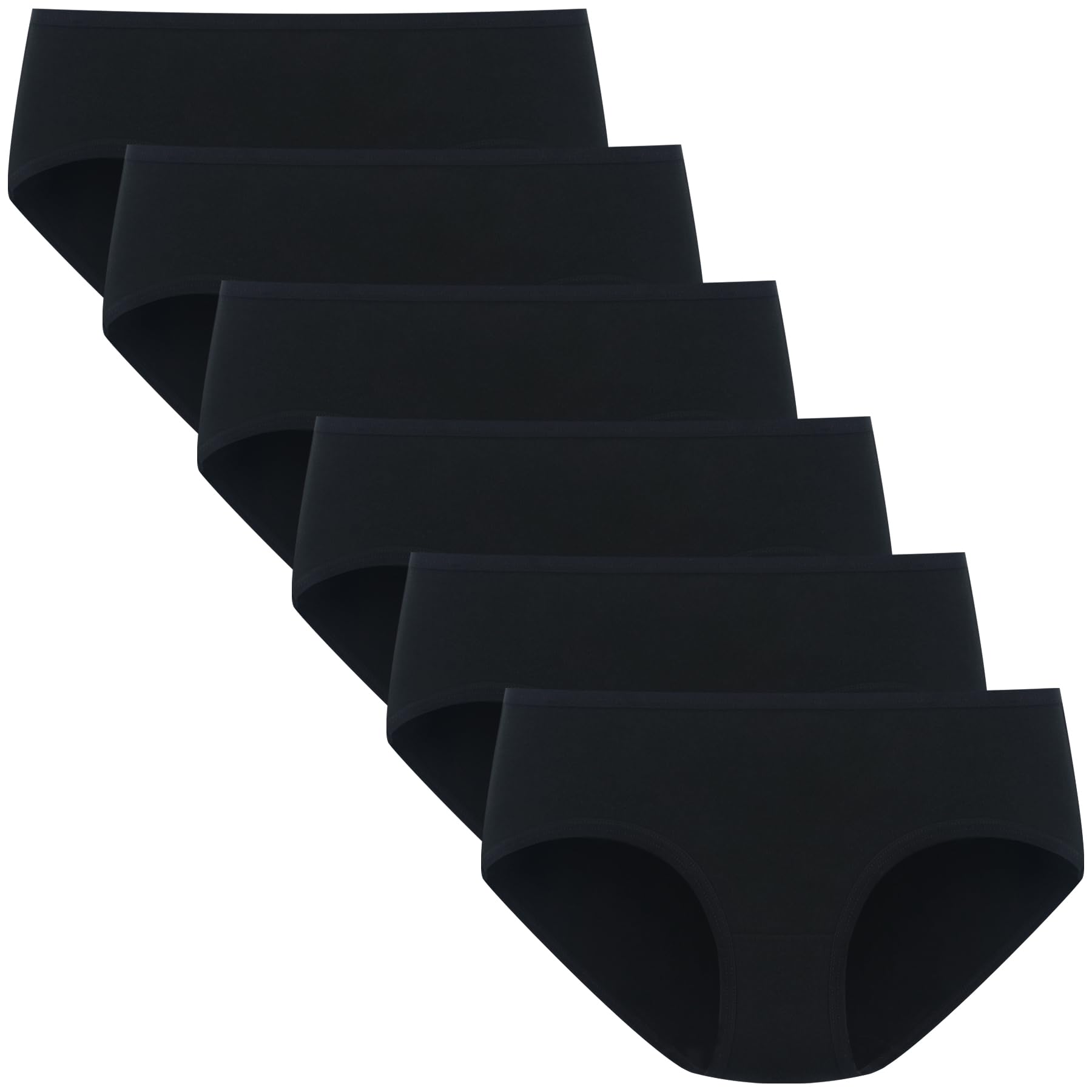 

POPKOK Нижнее белье Хлопок Обычный Комплект Женский Комплект, Трусики с низкой посадкой, 6 штук (Черный, средний) чёрный