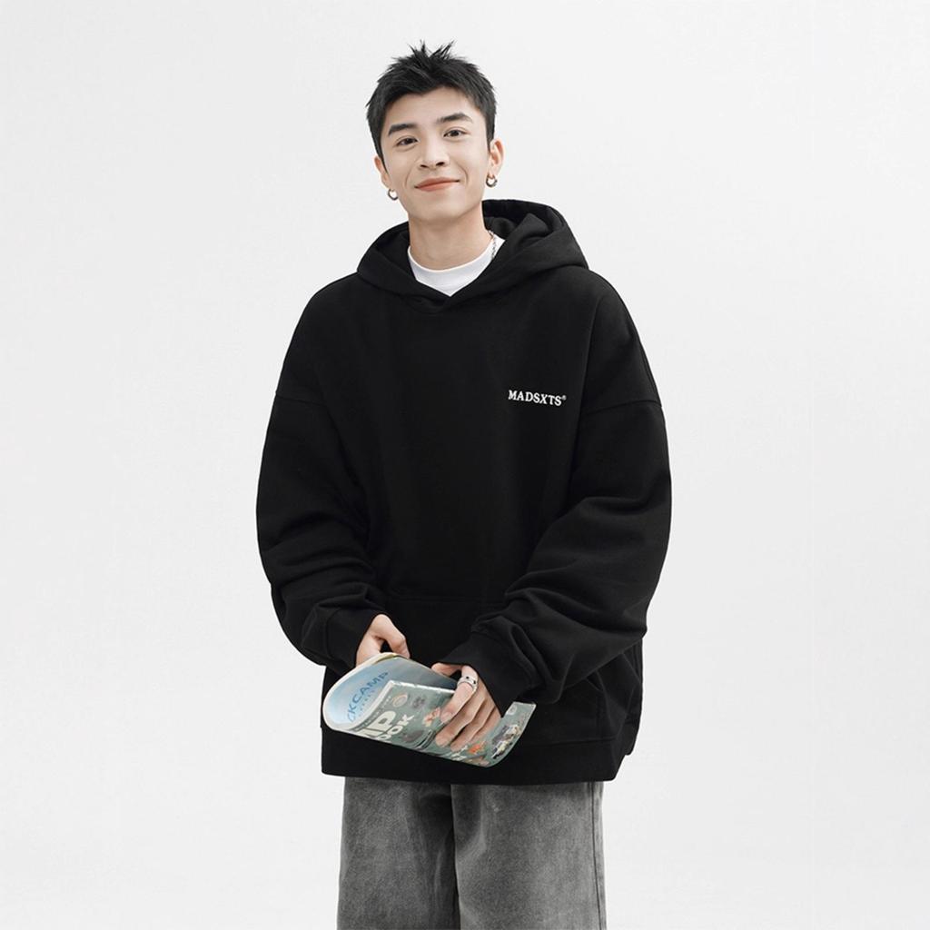 Printed Letters Hooded Sweater Men Comfortable Fit Gray Leisure Couple Hoodie Coat In Autumn and Winter