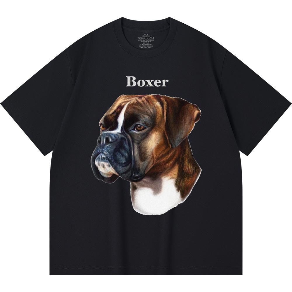 230GSM 100% Cotton T-Shirt Boxer Print Tees Funny Harajuku Style Combed Cotton Tshirt