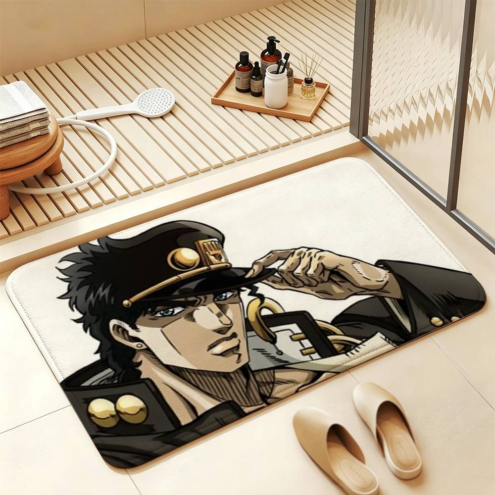 JoJo J-Jotaro Kujo Soft Comfortable Short Plush Rug Carpet mat Anti‑Slip Floor Mat Machine Washable Home Decor